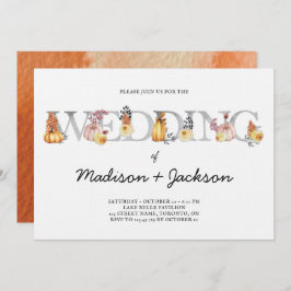 ランタン結婚ズ水彩秋招待状 招待状