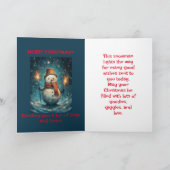 ランタン雪だるま孫クリスマスキャード サンキューカード (内部)