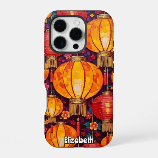 ランタン鮮やか中国の iPhoneケース (裏面)