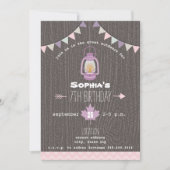 ランタン キャンピング アウトドアーズ ワイルダネス バースデーパーティー 招待状 (正面)