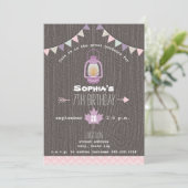 ランタン キャンピング アウトドアーズ ワイルダネス バースデーパーティー 招待状 (スタンド正面)