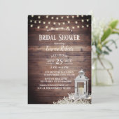 ランタン&スターフィッシュストリングライトブライダルシャワー 招待状 (スタンド正面)