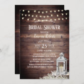 ランタン&スターフィッシュストリングライトブライダルシャワー 招待状 (正面/裏面)