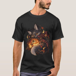 ランタン・フォックスのダークハロウィンTシャツ Tシャツ
