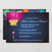 ランタン、ムーン、ムーンケーキ招待状 招待状 (正面/裏面)