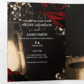 ランタン&レッドローゼロマンチック素朴結婚ズ 三つ折り招待状 (内部最初)