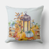 ランタン、青い鳥、ひまわりの花 クッション (正面)