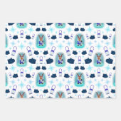 ランタンWのカスキーかわいい雪のクリスマストナカイ ラッピングペーパーシート (正面2)