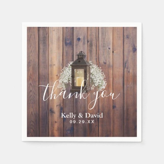 ランタ素朴ンベビーズブレスフローラバー結婚ズ スタンダードカクテルナプキン (正面)