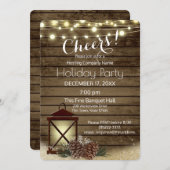 ランタ素朴ン企業のホリデーパーティー 招待状 (正面/裏面)