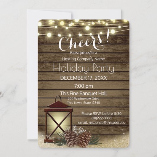 ランタ素朴ン企業のホリデーパーティー 招待状 (正面)