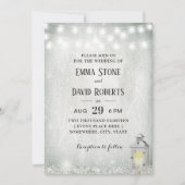 ランタ素朴ン赤ちゃんの息の弦ライト結婚ズ 招待状 (正面)