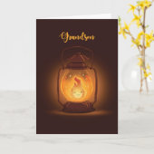 ランタ考えンとキャンプで孫の君 カード (黄色い花)