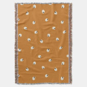 ランダムかわいいかわいいスカルドットオレンジ スローブランケット (正面縦)