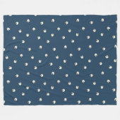 ランダムかわいいかわいいスカルドット濃い青 フリースブランケット (正面(横))