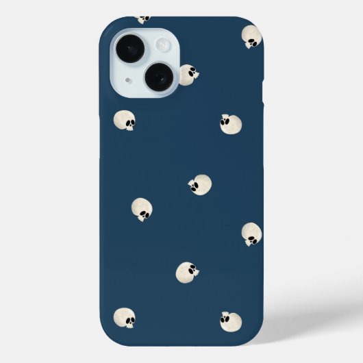 ランダムかわいいかわいいスカルドット濃い青 Case-Mate iPhoneケース (裏面)