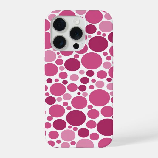 ランダムなピンクの水玉模様 iPhoneケース (裏面)