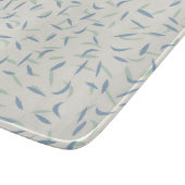 ランダムな斑点、斑点、セージ緑、ほこりっぽい青 カッティングボード (角)