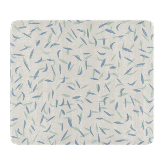 ランダムな斑点、斑点、セージ緑、ほこりっぽい青 カッティングボード (正面)