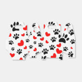 ランダムな漫画の犬の手のプリントと赤いハート フェイバーボックス (折り畳みなし)