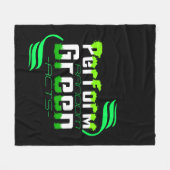 ランダムな緑の行動を実行する フリースブランケット (正面(横))