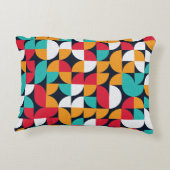 ランダムな色の三角形を持つパターン生成A アクセントクッション (裏面)