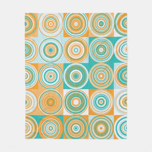 ランダムな色の円芸術的：背景 フリースブランケット (正面)