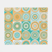 ランダムな色の円芸術的：背景 フリースブランケット (正面(横))