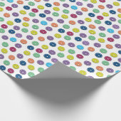 ランダムな黄色、青、紫のピックボールのパターン ラッピングペーパー (角)