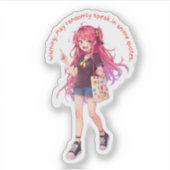 ランダムにアニメの名言を話すかも シール (正面)