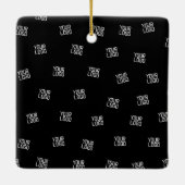 ランダムに配置されたデザイン、ビジネスロゴまたはイメージ セラミックオーナメント (裏面)