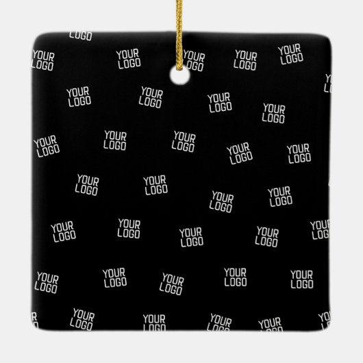 ランダムに配置されたデザイン、ビジネスロゴまたはイメージ セラミックオーナメント (裏面)