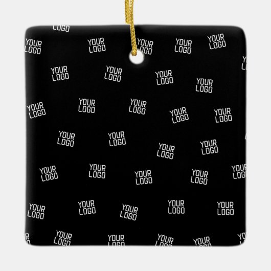 ランダムに配置されたデザイン、ビジネスロゴまたはイメージ セラミックオーナメント (正面)