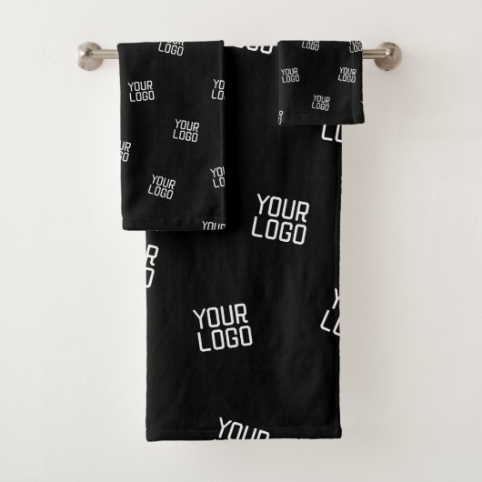 ランダムに配置されたデザイン、ビジネスロゴまたはイメージ バスタオルセット (インサイチュ)