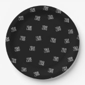 ランダムに配置されたデザイン、ビジネスロゴまたはイメージ ペーパープレート (正面)