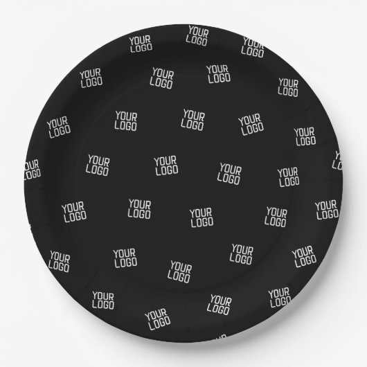 ランダムに配置されたデザイン、ビジネスロゴまたはイメージ ペーパープレート (正面)