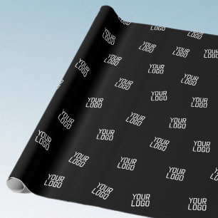 ランダムに配置されたデザイン、ビジネスロゴまたはイメージ ラッピングペーパー