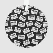 ランダムに配置されたロゴや任意の写真を探す オーナメント (裏面)