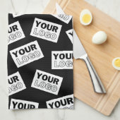 ランダムに配置されたロゴや任意の写真を探す キッチンタオル (四つ折り)