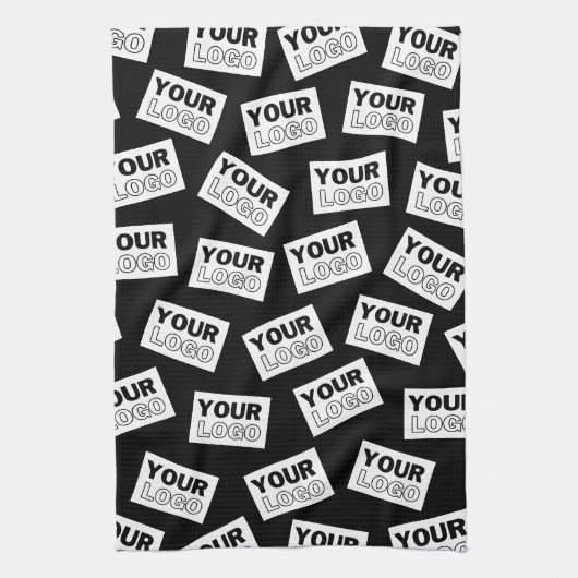 ランダムに配置されたロゴや任意の写真を探す キッチンタオル (縦)