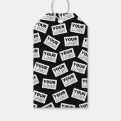 ランダムに配置されたロゴや任意の写真を探す ギフトタグ (正面)