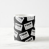 ランダムに配置されたロゴや任意の写真を探す コーヒーマグカップ (中央)