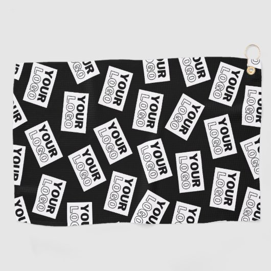 ランダムに配置されたロゴや任意の写真を探す ゴルフタオル (横)