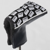 ランダムに配置されたロゴや任意の写真を探す ゴルフヘッドカバー (3/4 正面)