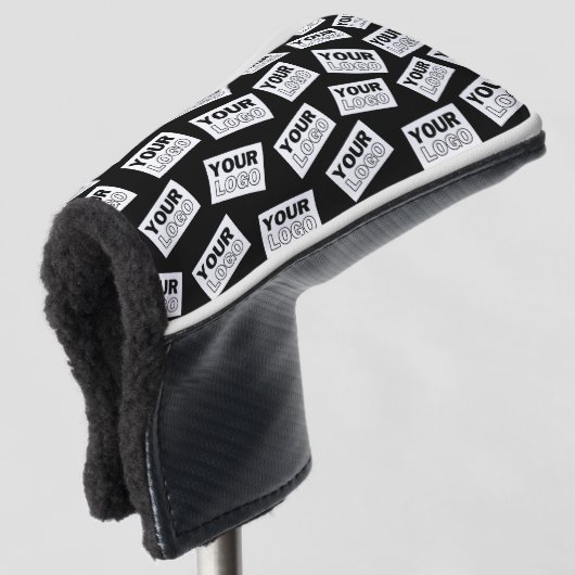 ランダムに配置されたロゴや任意の写真を探す ゴルフヘッドカバー (3/4 正面)