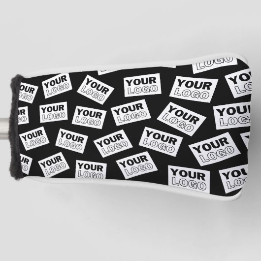 ランダムに配置されたロゴや任意の写真を探す ゴルフヘッドカバー (正面)