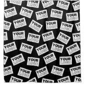 ランダムに配置されたロゴや任意の写真を探す シャワーカーテン (正面)