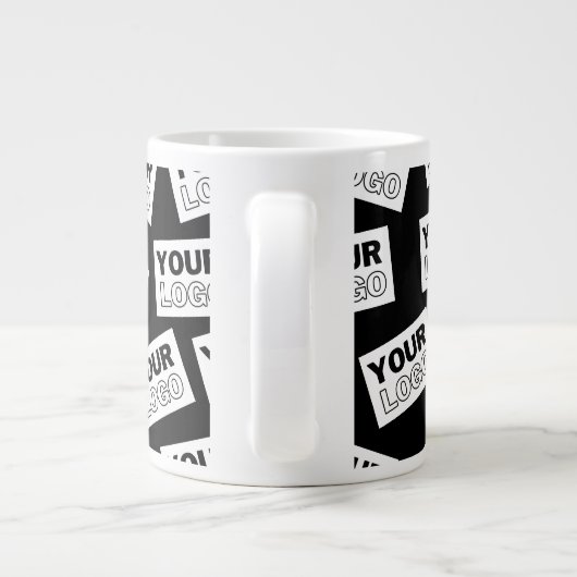 ランダムに配置されたロゴや任意の写真を探す ジャンボコーヒーマグカップ (裏面)