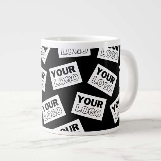 ランダムに配置されたロゴや任意の写真を探す ジャンボコーヒーマグカップ (正面右)