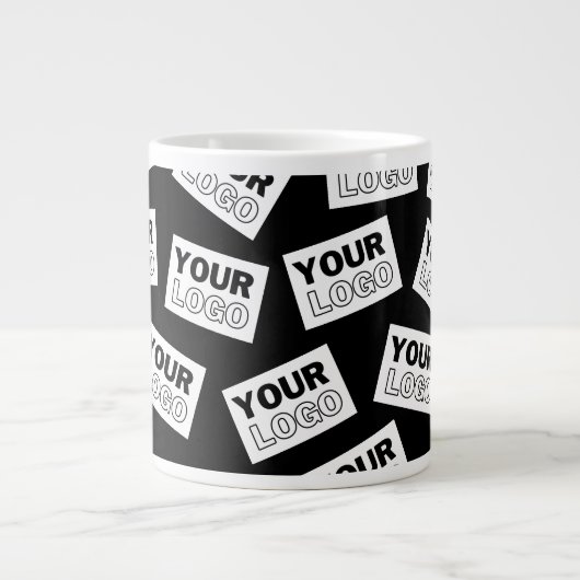 ランダムに配置されたロゴや任意の写真を探す ジャンボコーヒーマグカップ (正面)